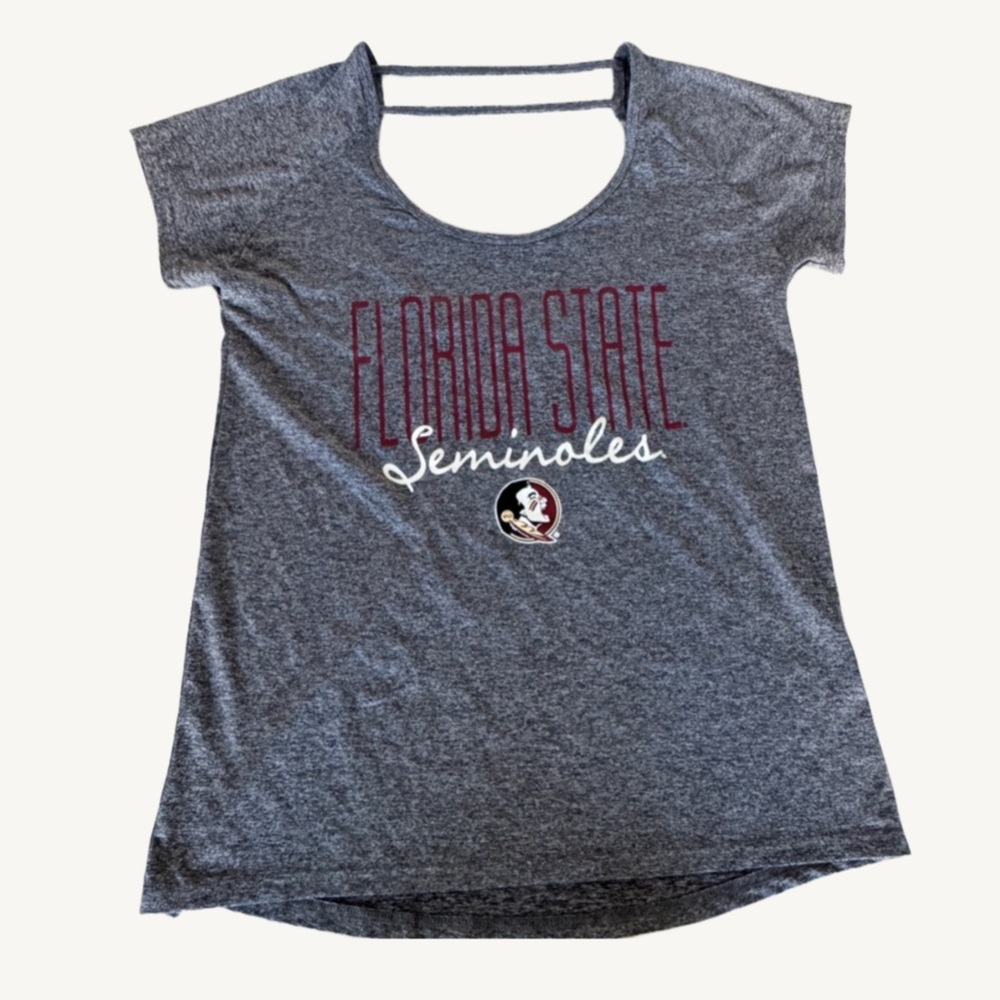 FSU RIVARLY THREADS open back tshirt grey